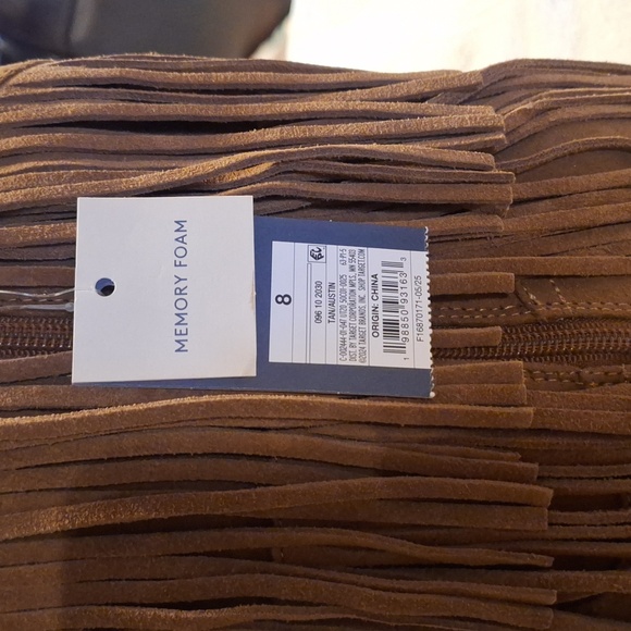 Fringe Suede Ankle Boots - Tan - Picture 8 of 12